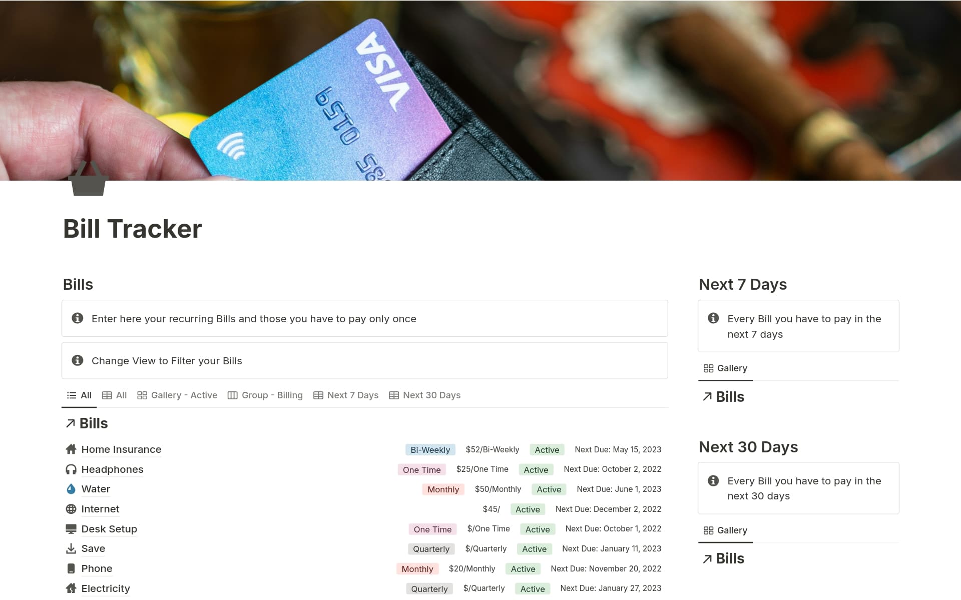 Track your bills and remove unnecessary expenses on bills you don't need.
