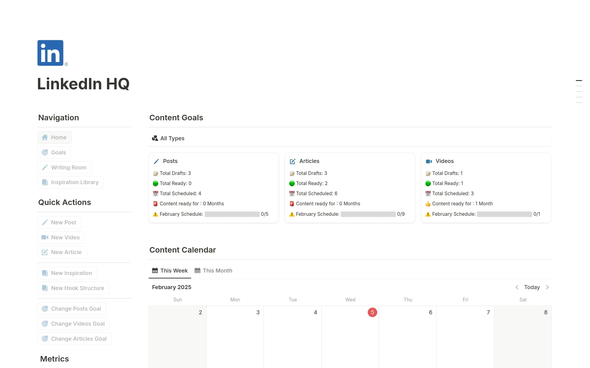 LinkedIn HQ (LinkedIn Content Creation & Growth) Template by Timo Mason | Notion Marketplace