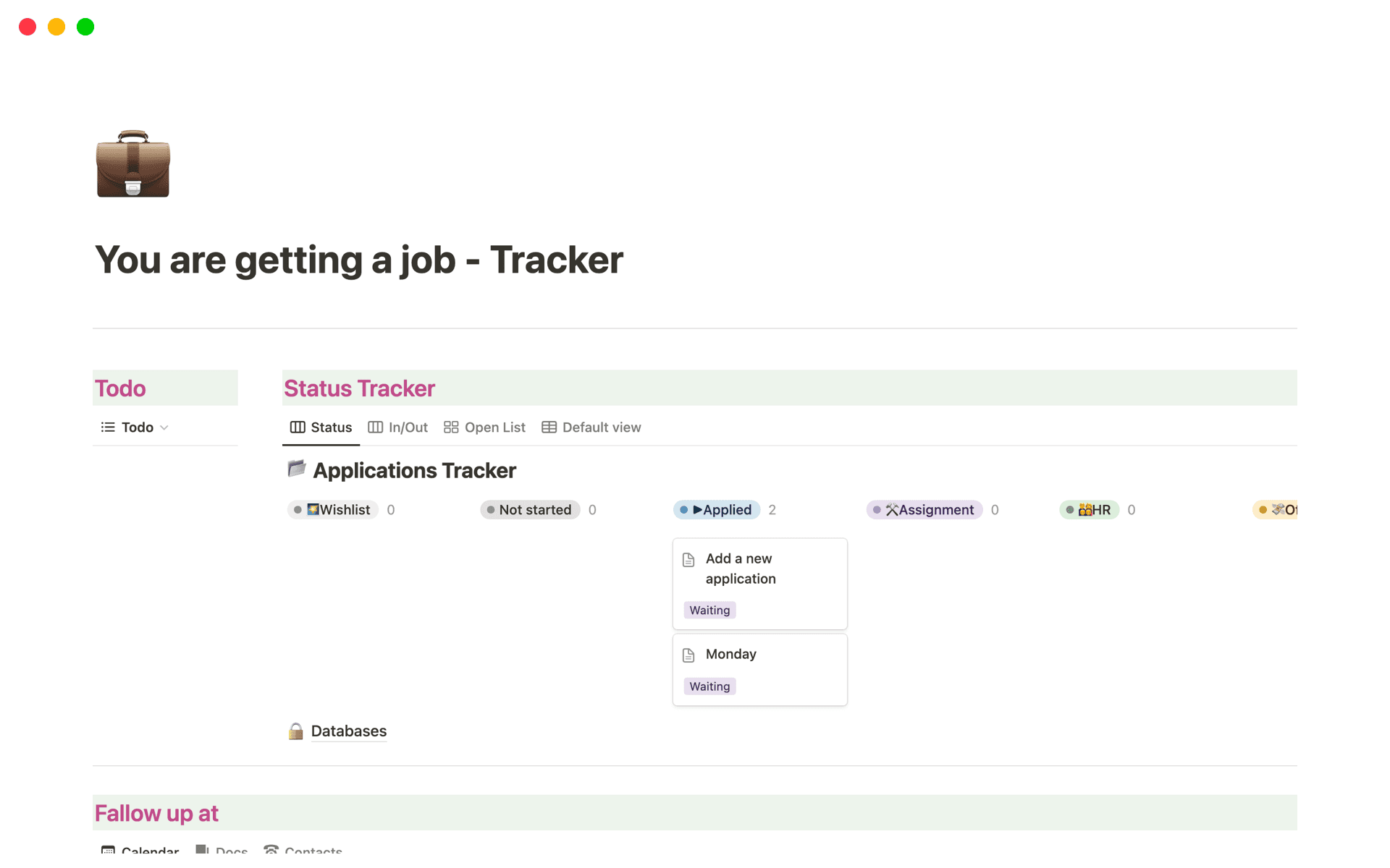 A template preview for You are getting a job