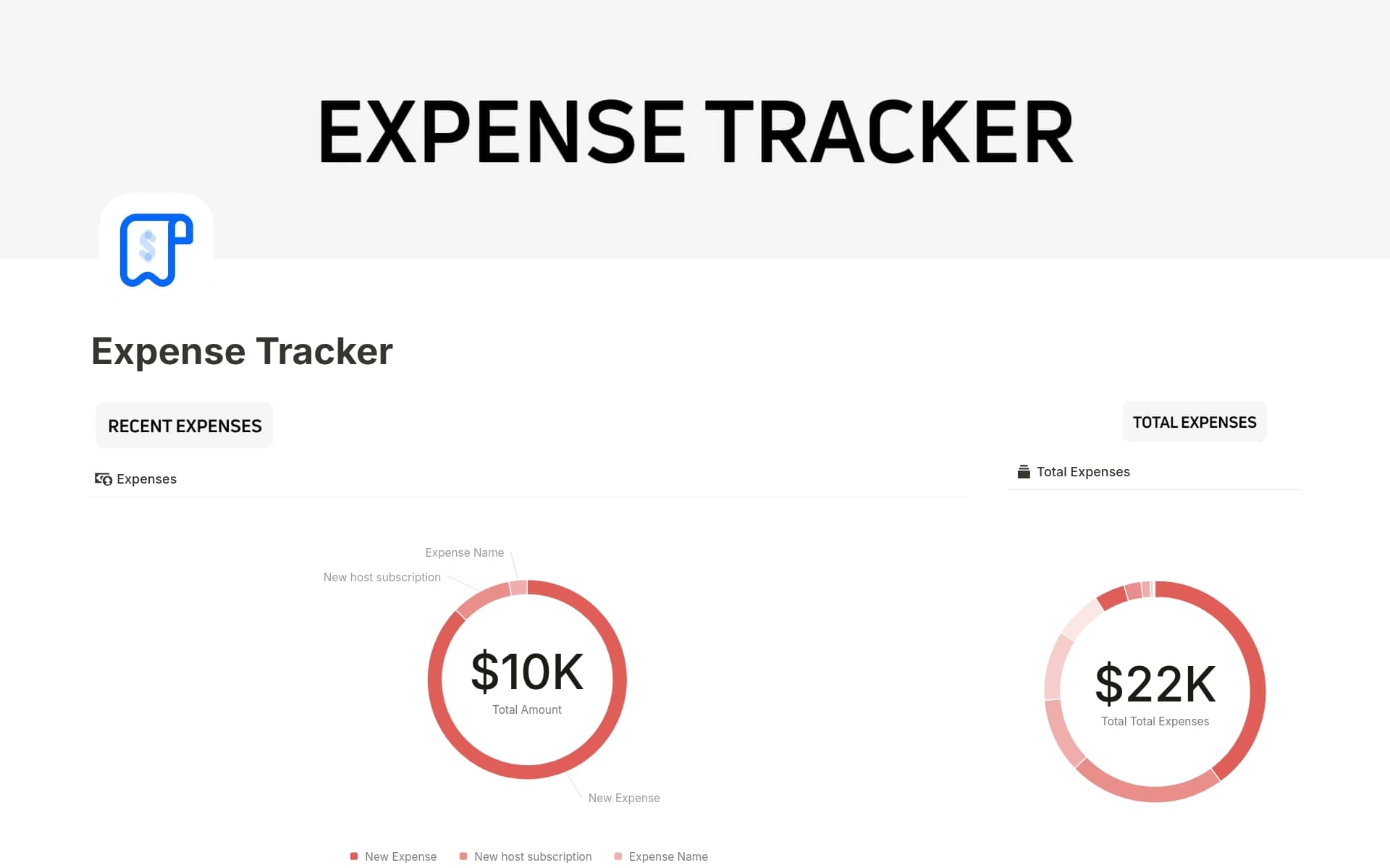 A template preview for Business Expense Tracker
