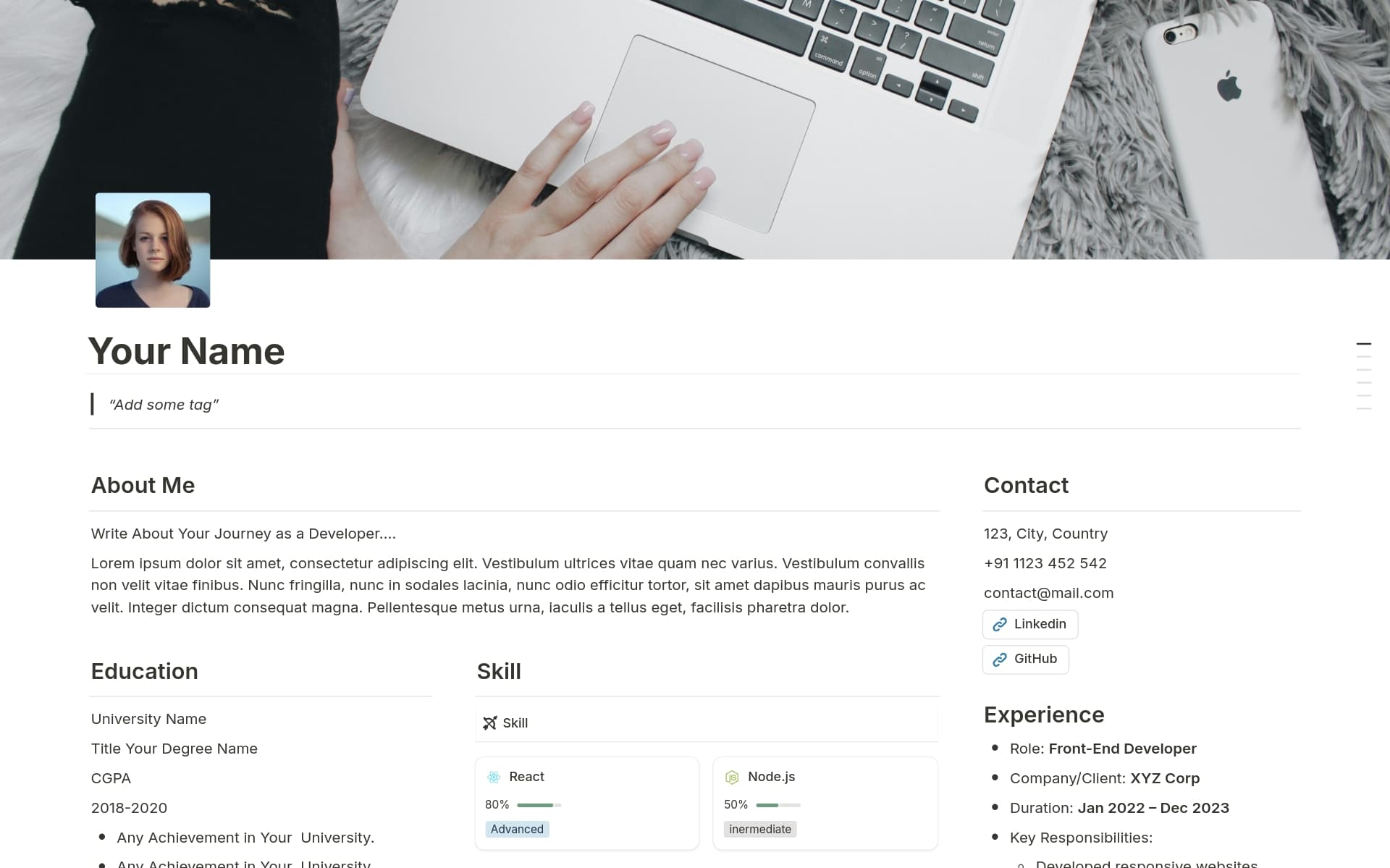Portfolio Template | Notion Marketplace