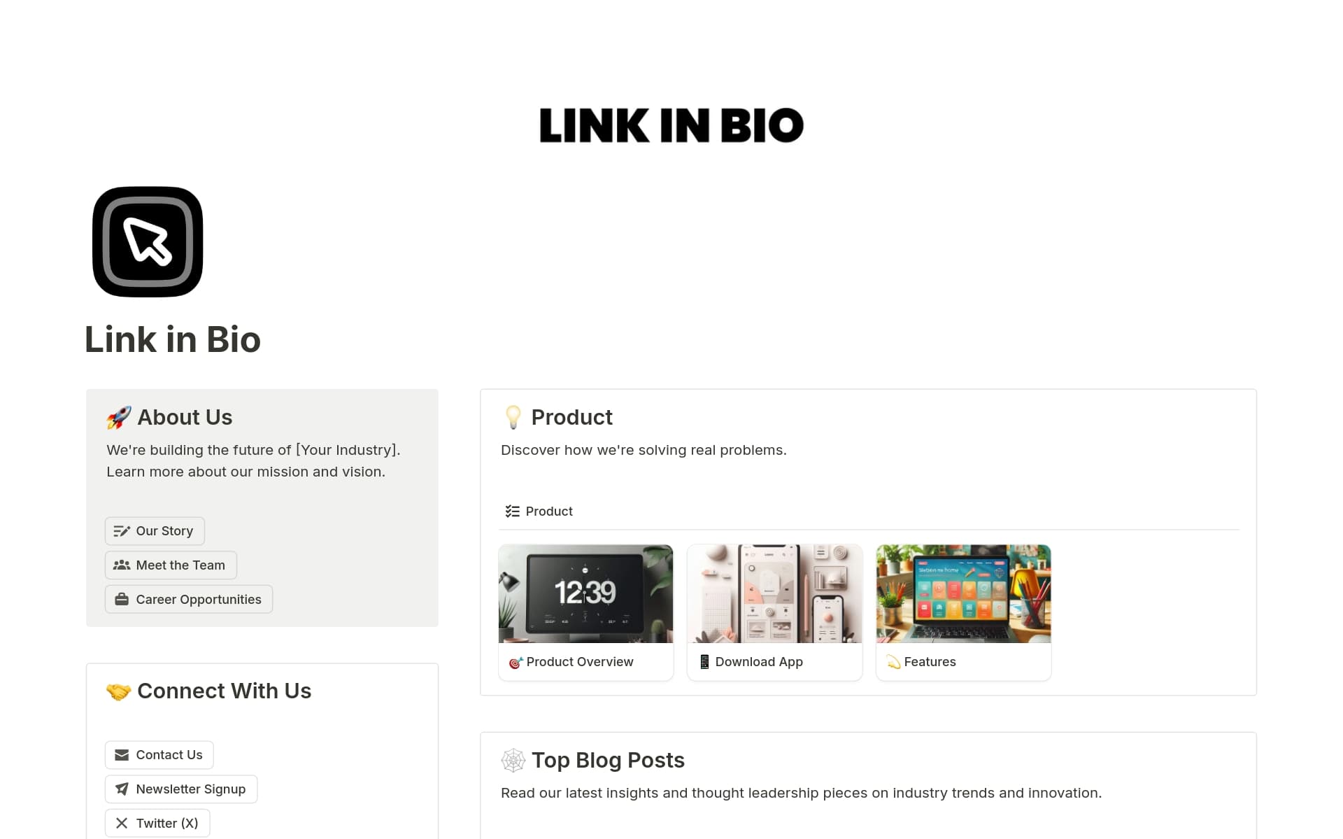 10+ Best Link in Bio Free Notion Templates 4 10+ Best Link in Bio Free Notion Templates