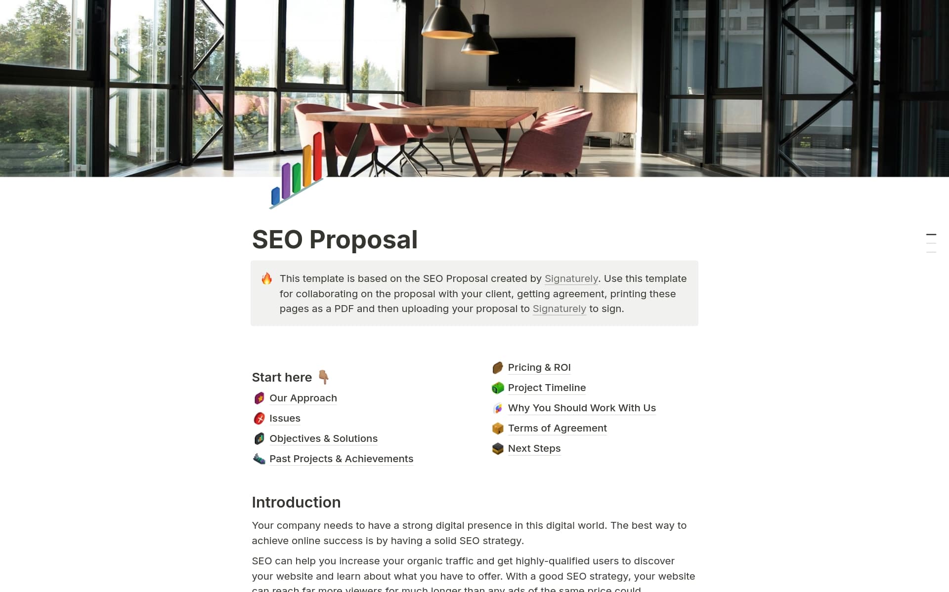 A template preview for SEO Proposal