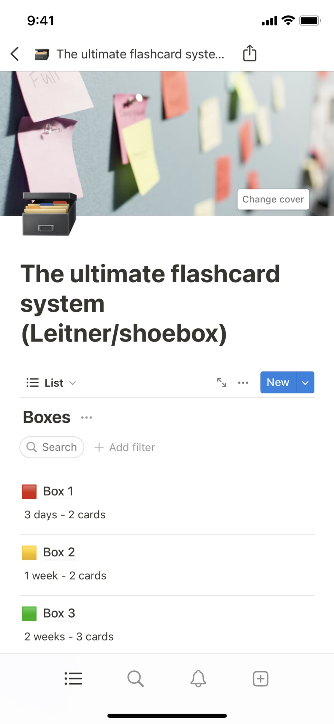 A screenshot of Notion's mobile app