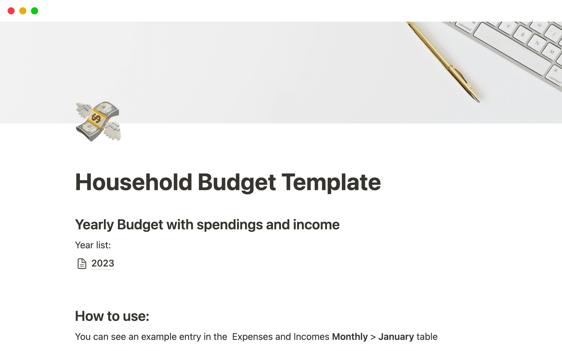 Household Budget Template