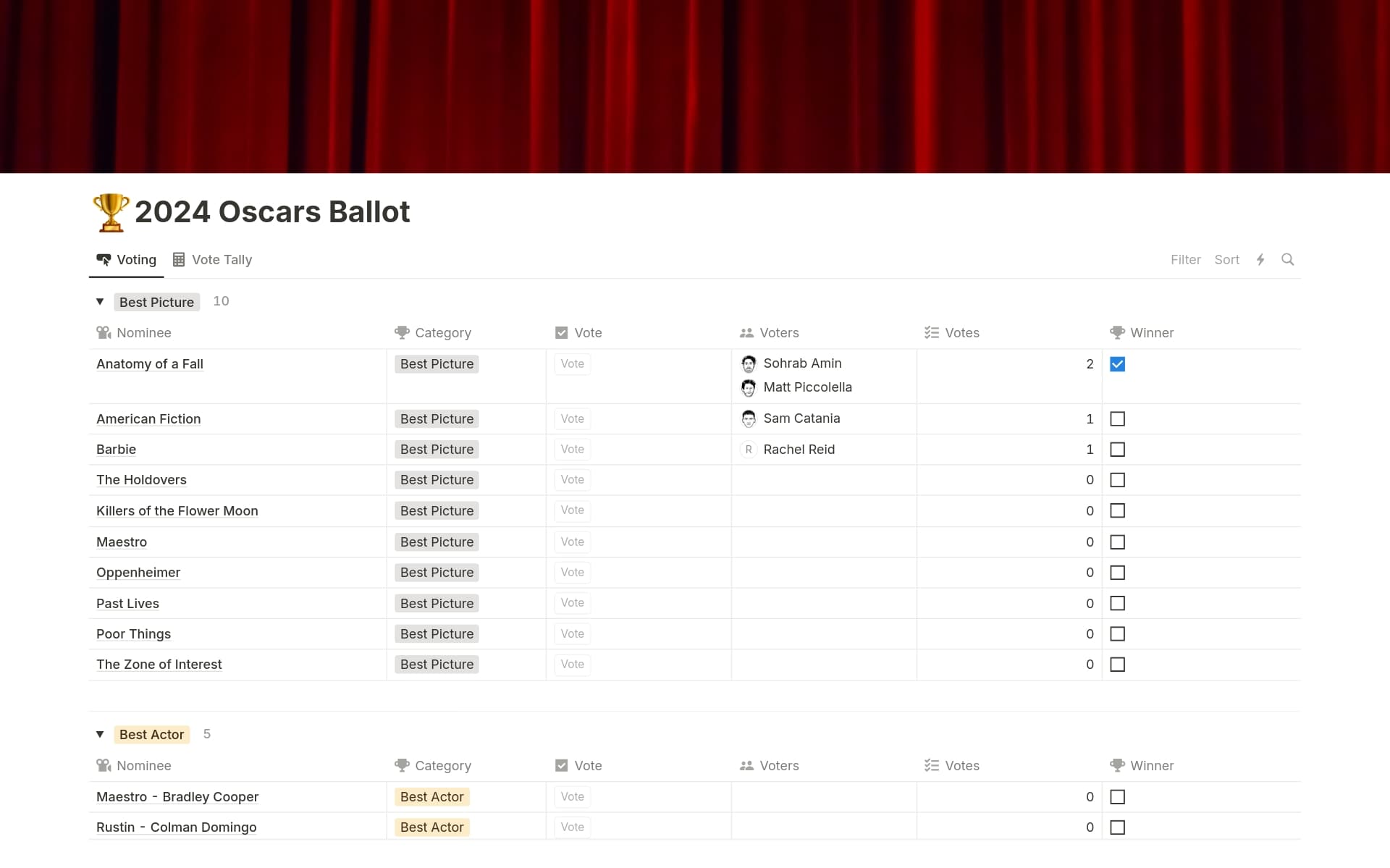 2024 Oscars Ballot 2025 Template | Notion Marketplace 2024-oscars-ballot-2025-template-notion-marketplace