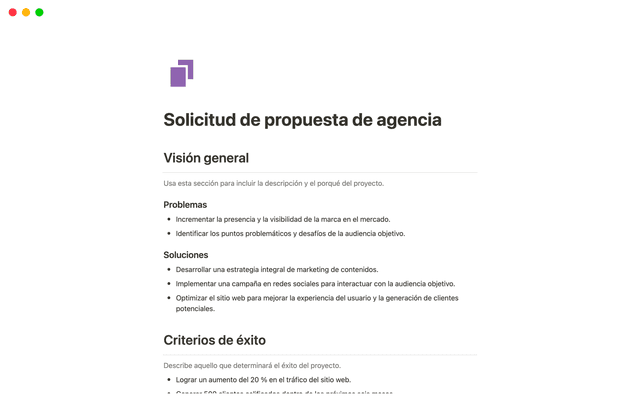 Solicitud de propuesta de agencia