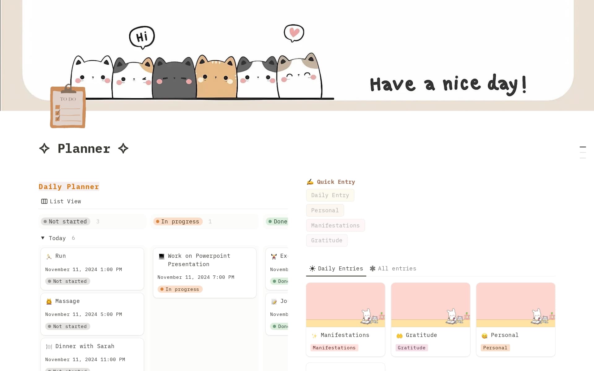 A template preview for Daily, Weekly, Monthly Planner