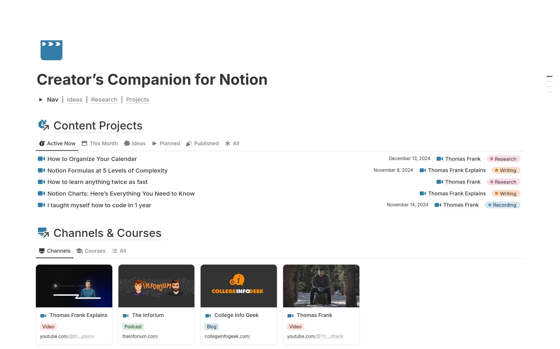 Creator's Companion Template template preview