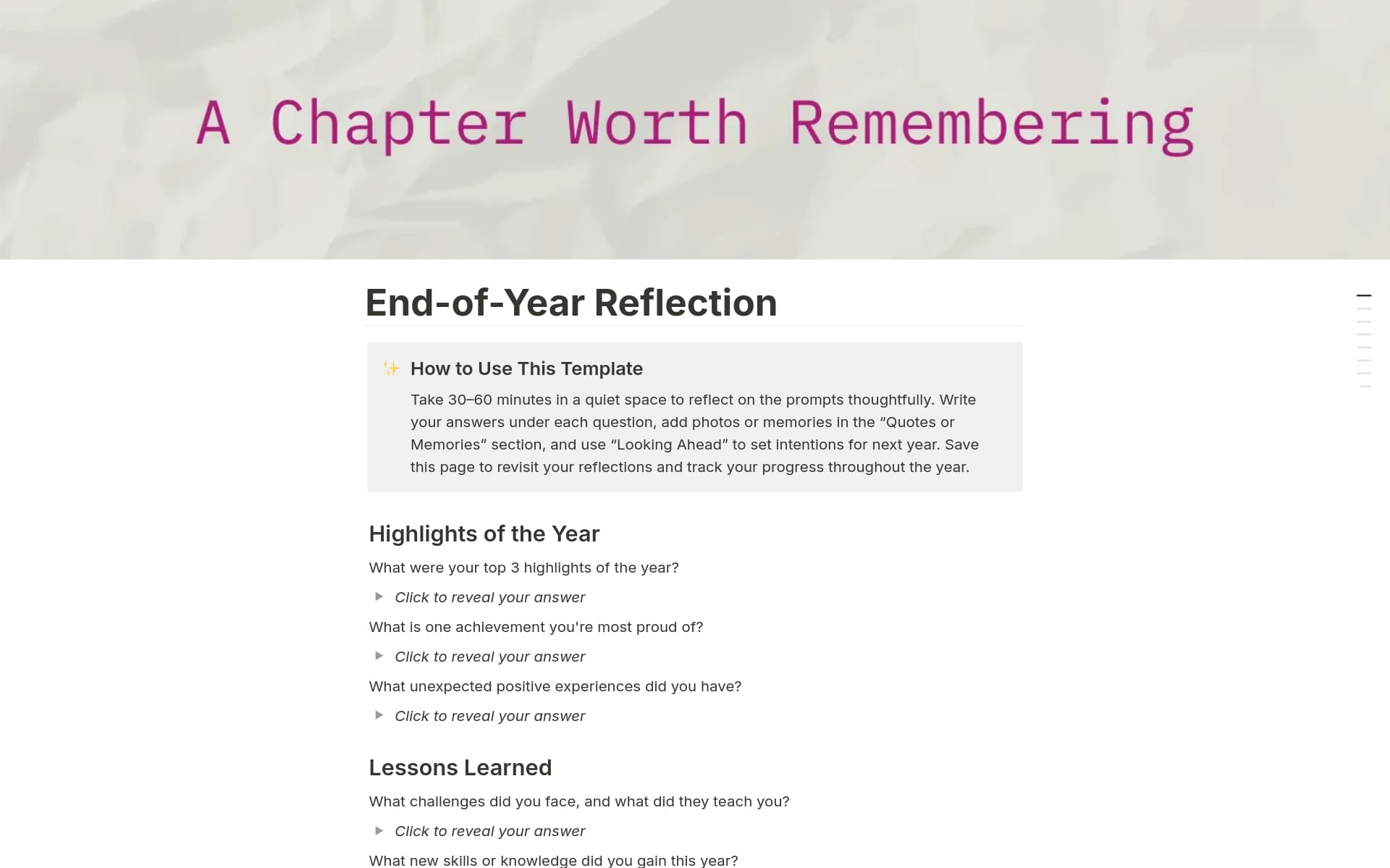 EndofYear Reflection Template Notion Marketplace