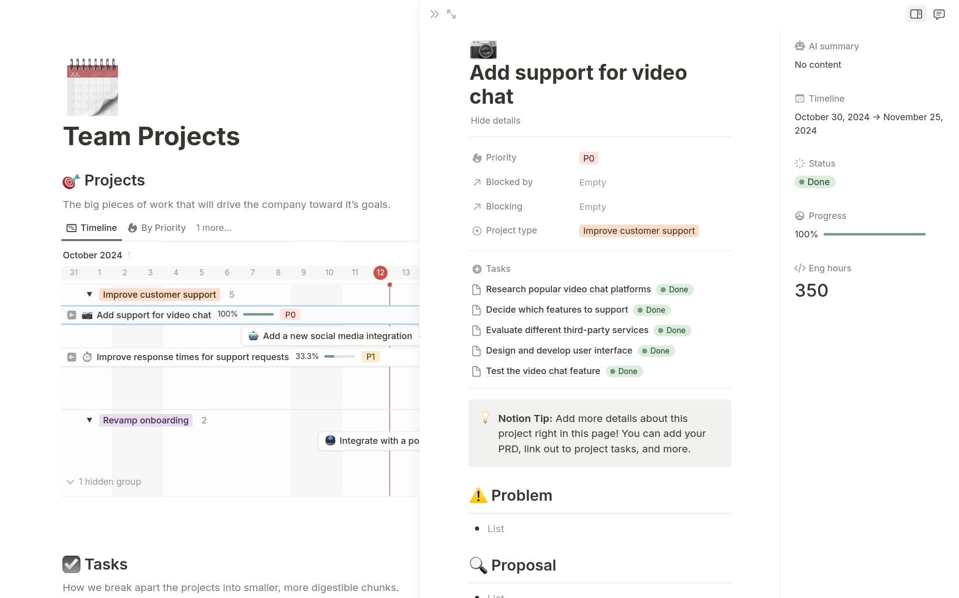 Gantt chart (w/ Notion AI) Template by Notion | Notion Marketplace
