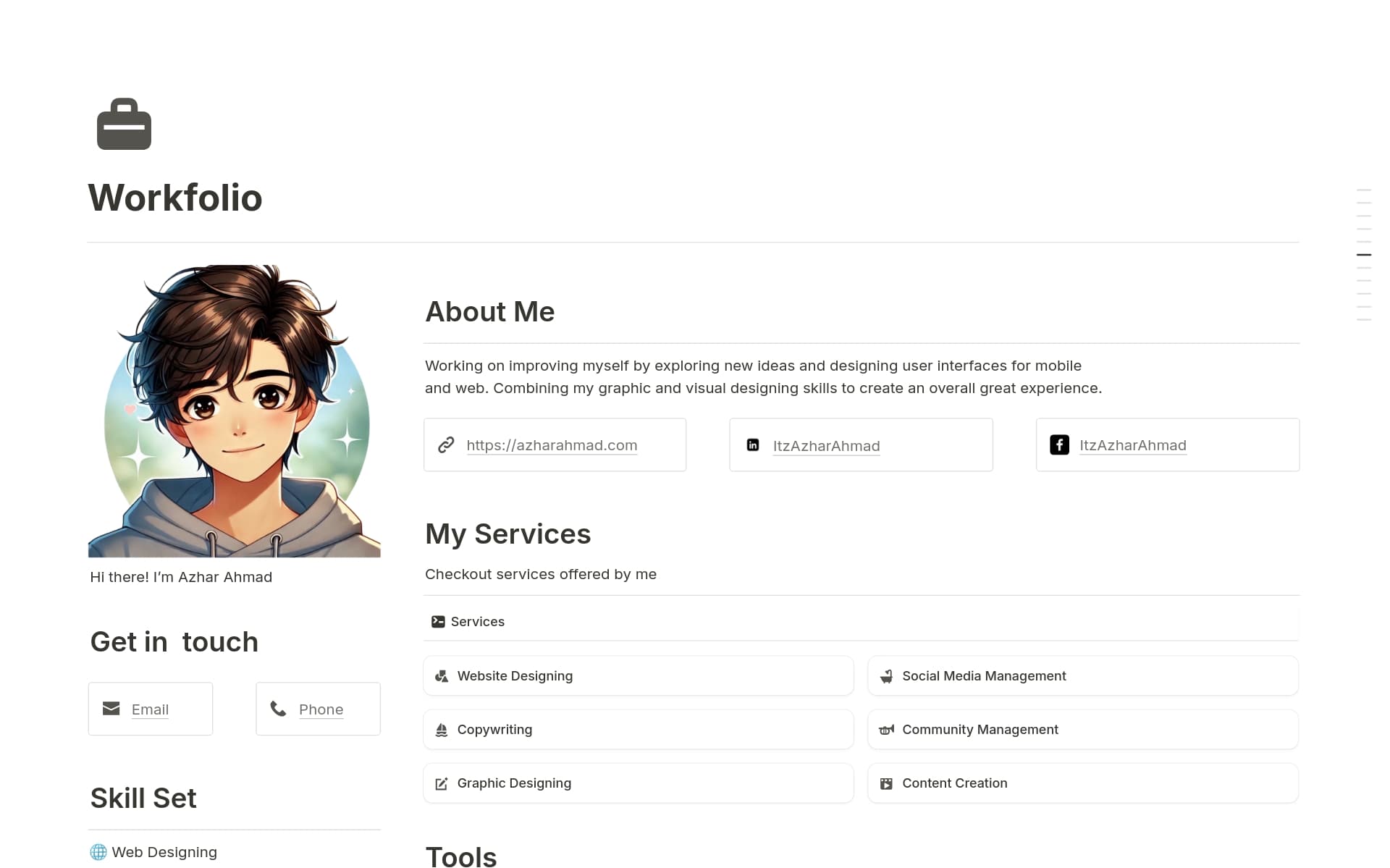 Let's showcase your expertise with a clean and modern portfolio, this template is a great landing page portfolio.
It includes an About section, Projects portfolio, contact information, and more.
You can customize it further to match your brand style.