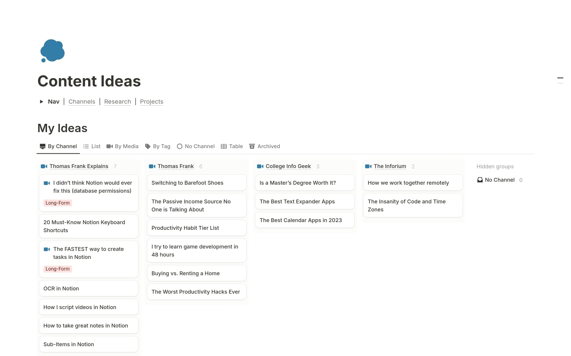Creator’s companion Template by Thomas Frank | Notion Marketplace