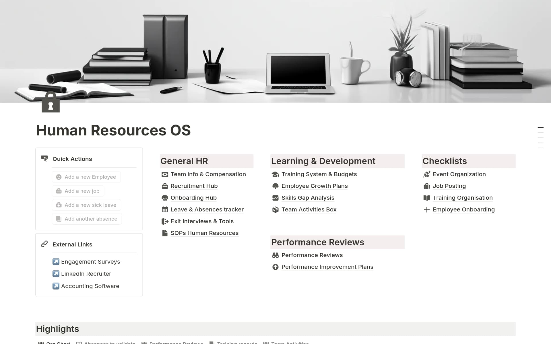 Human Resources OS : the Complete HR Workspace Template by Mona