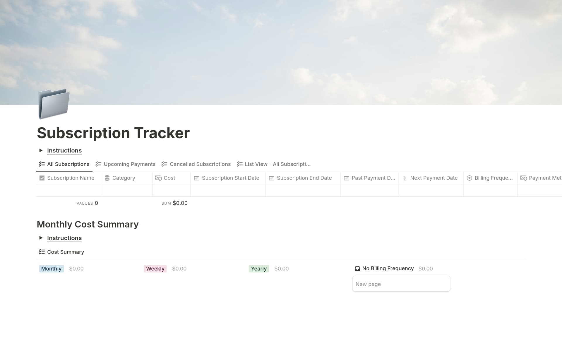 Subscription Tracker Template | Notion Marketplace