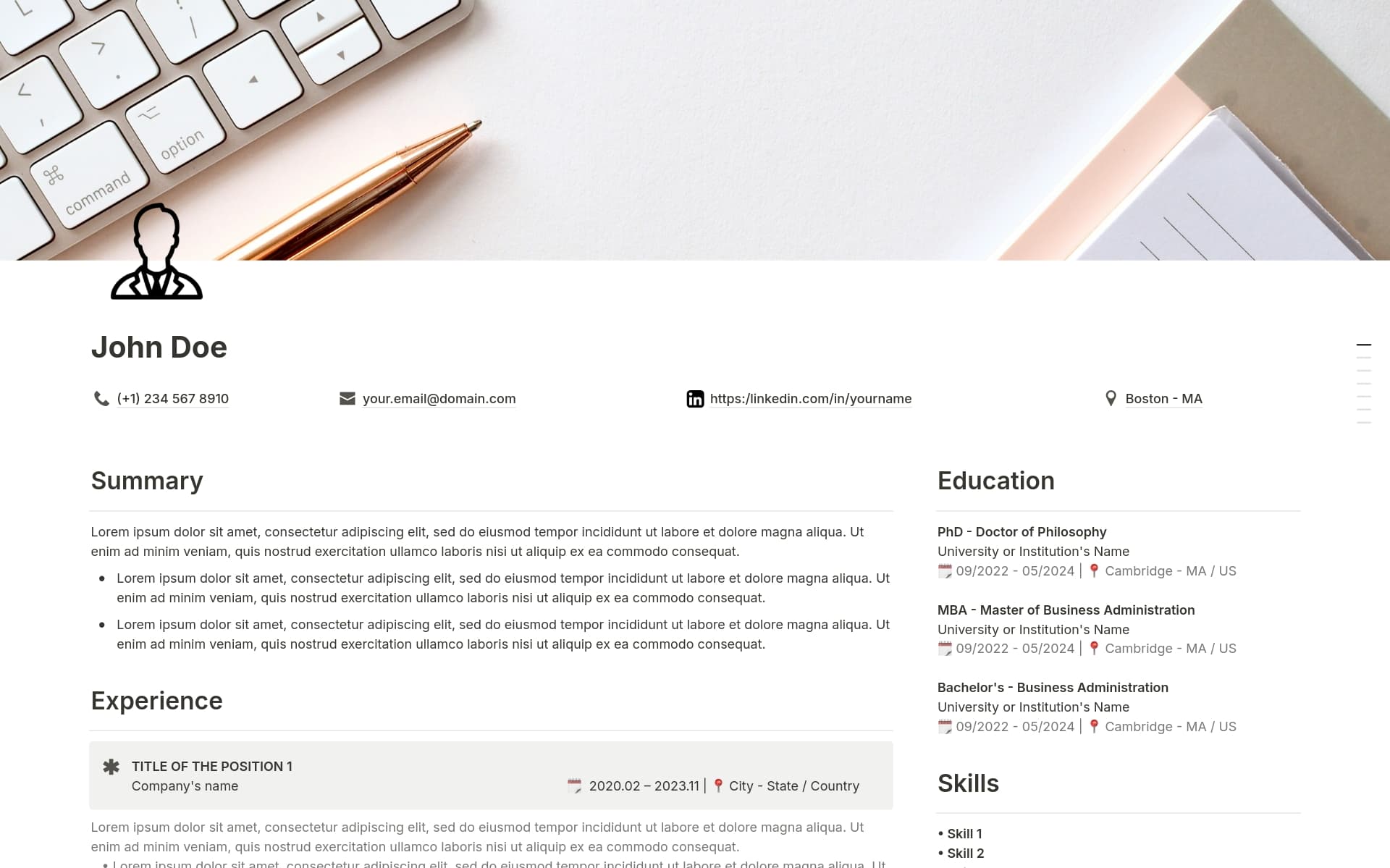 Elevate Your Executive Presence: The Ultimate Notion Resume Template
Are you a seasoned professional aiming for C-suite positions, VP roles, or board seats? Your resume is your first impression – make it impeccable with this meticulously crafted Notion template.
