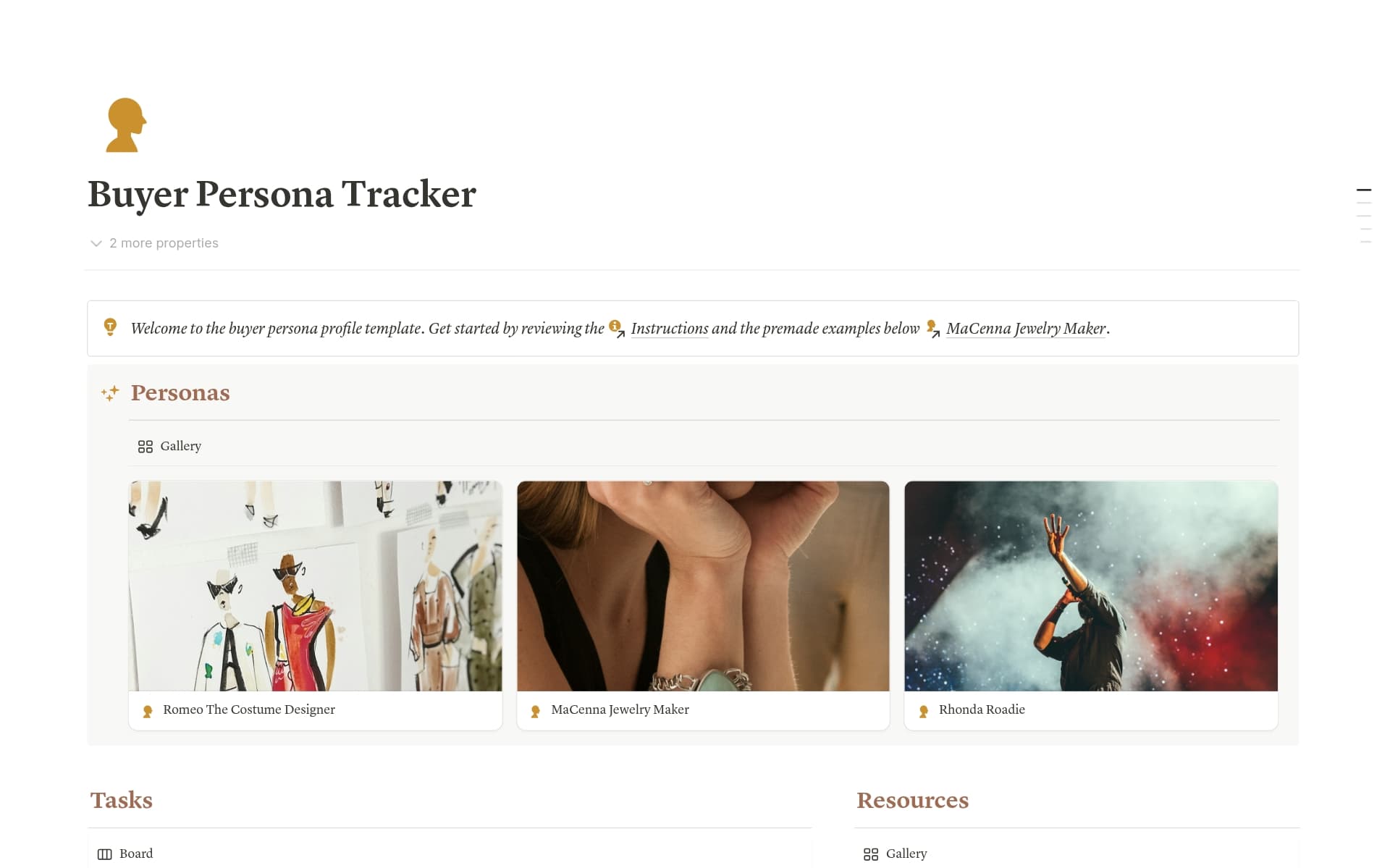 A template preview for Ideal Buyer Persona, Customer Profile Creator