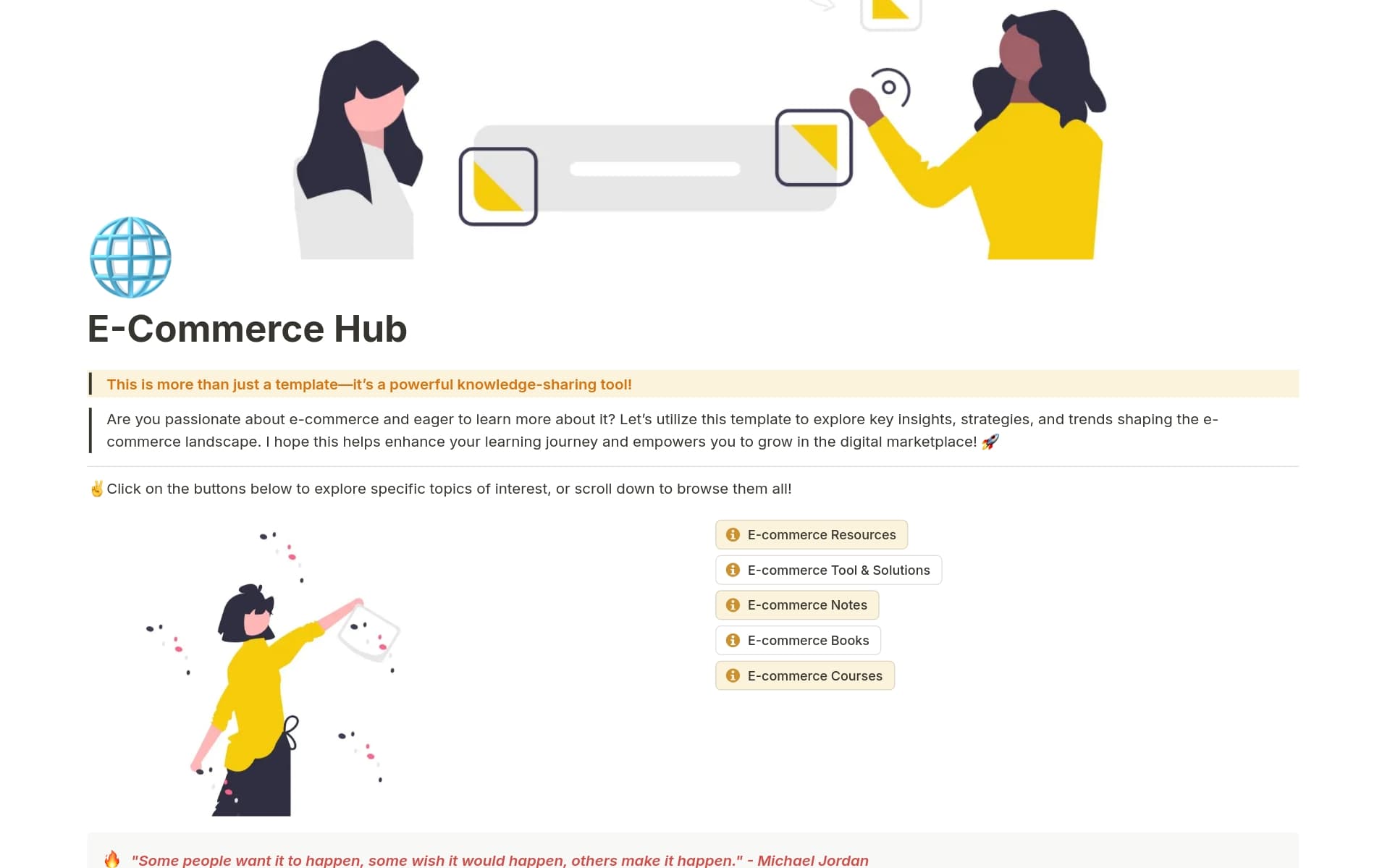 A template preview for E-Commerce Hub