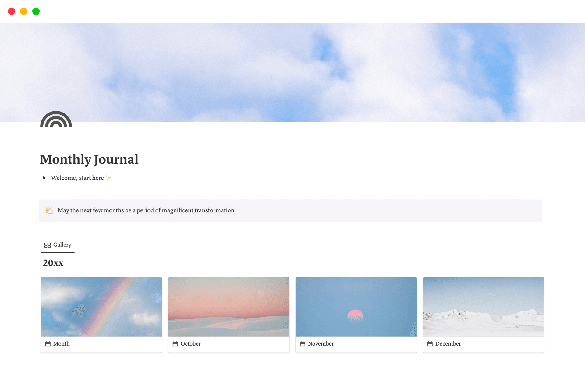 Monthly SelfReflection Journal Template Notion Marketplace