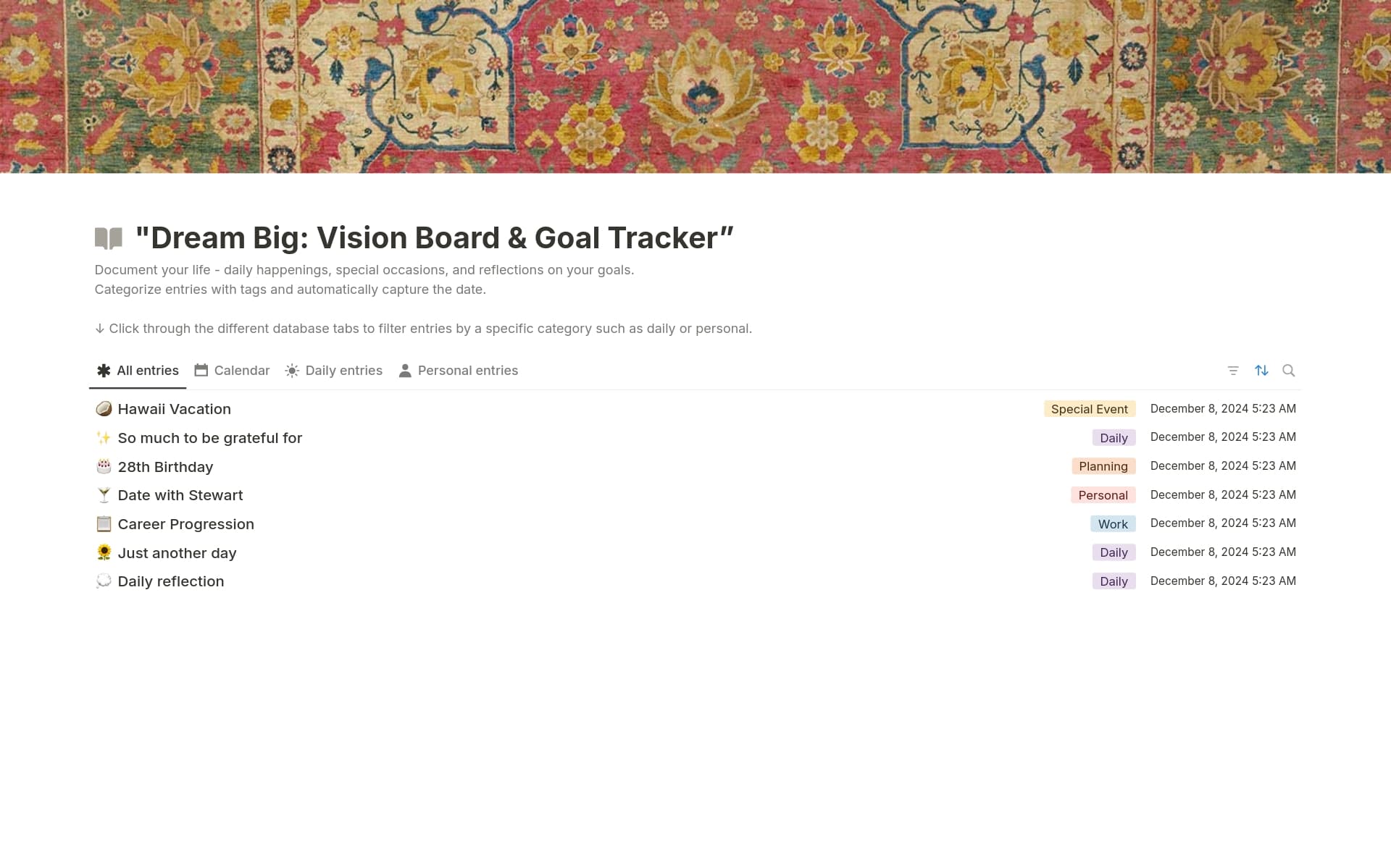Vista previa de una plantilla para Productivity