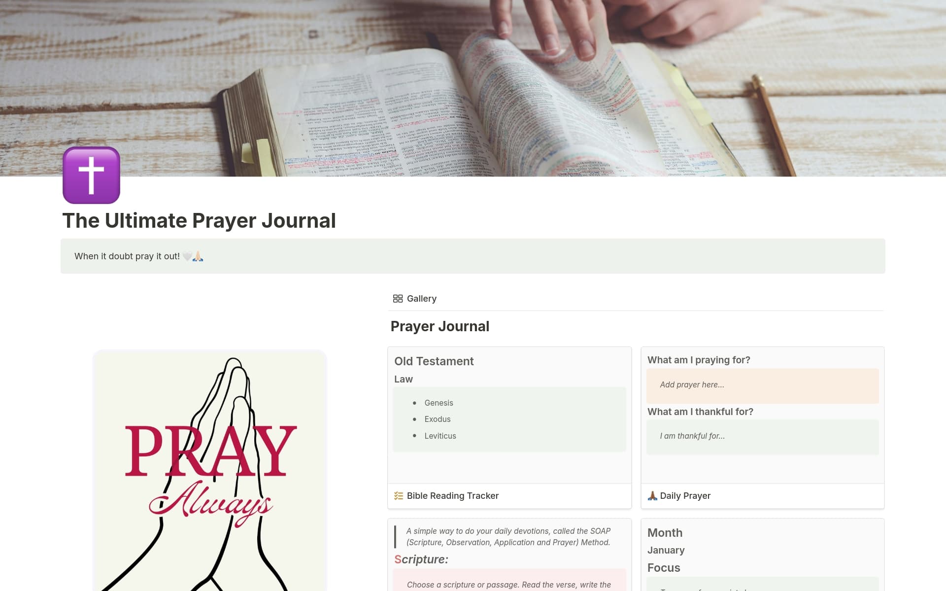 The Ultimate Prayer Journal Template | Notion Marketplace