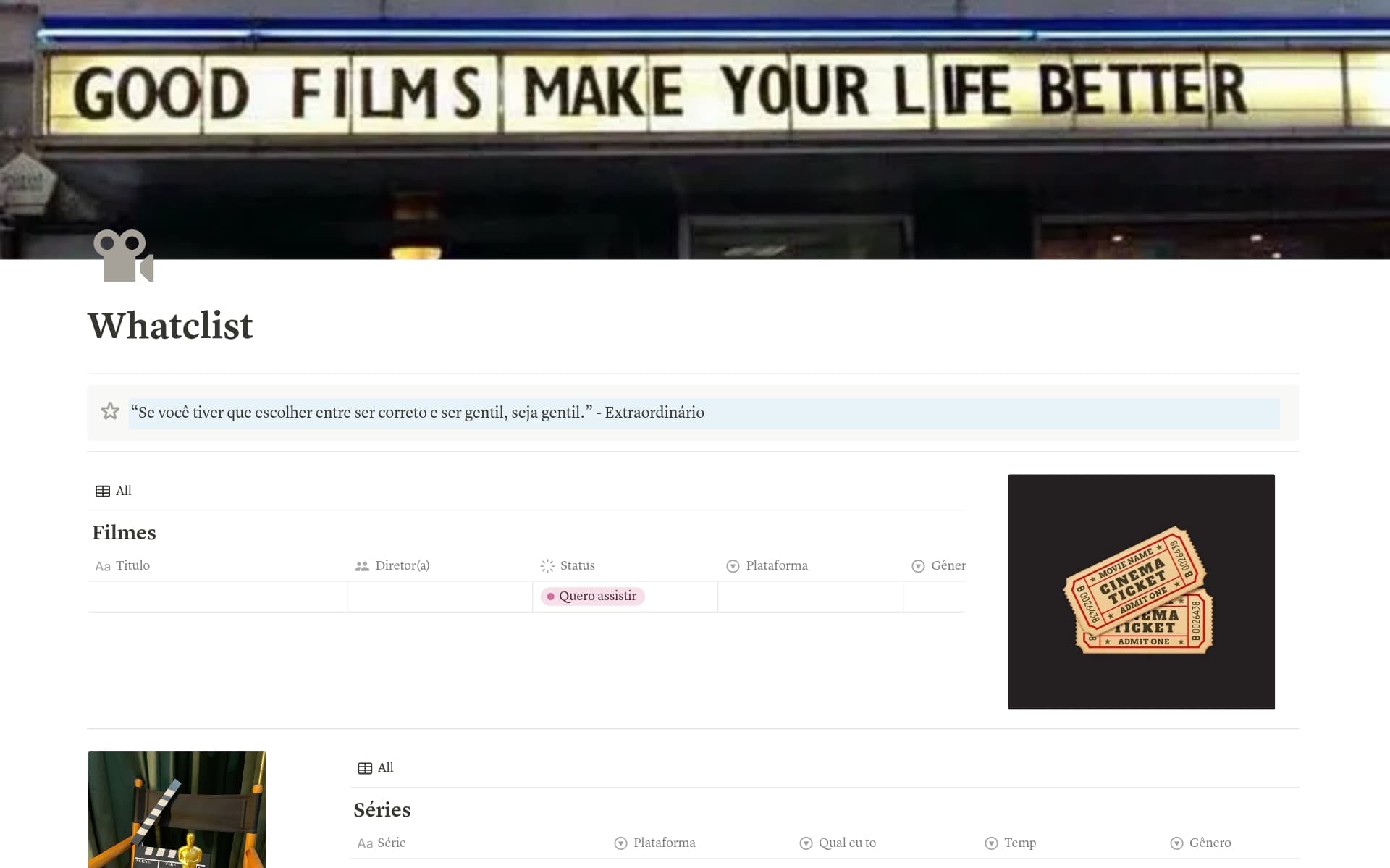 Uma prévia do modelo para Filmes e Séries