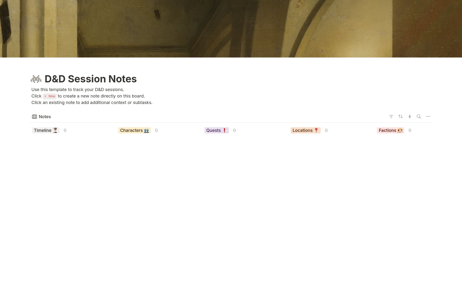 D&D Session Notes Template | Notion Marketplace