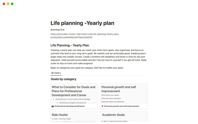 Yearly  Life Organizer