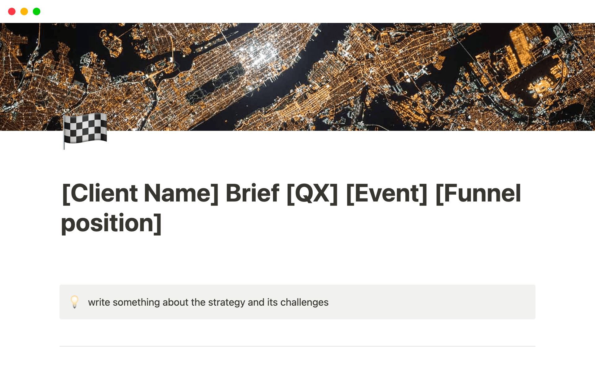 A template preview for Creative Brief