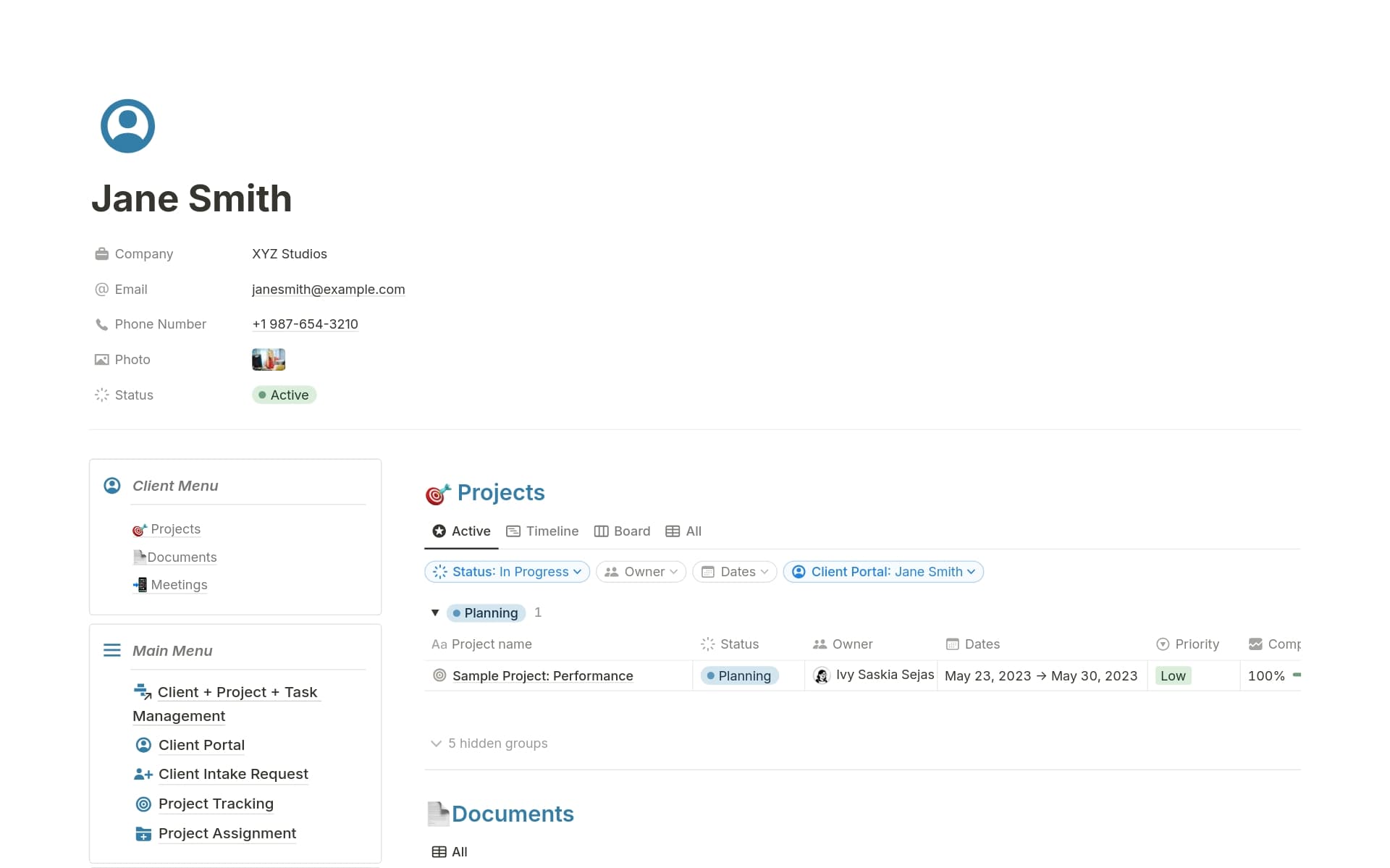 Client + Project + Task Management Template | Notion Marketplace