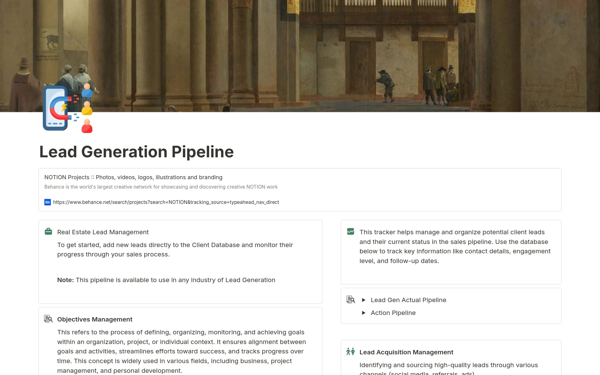 A template preview for Lead Generation Pipeline Real Estate
