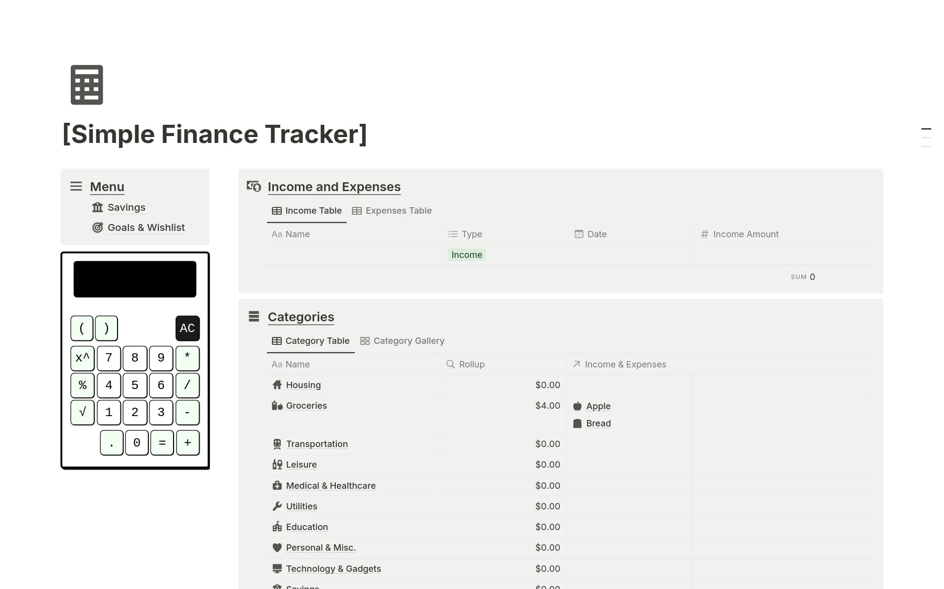 Simple Finance Tracker Template by Ramyun | Notion Marketplace