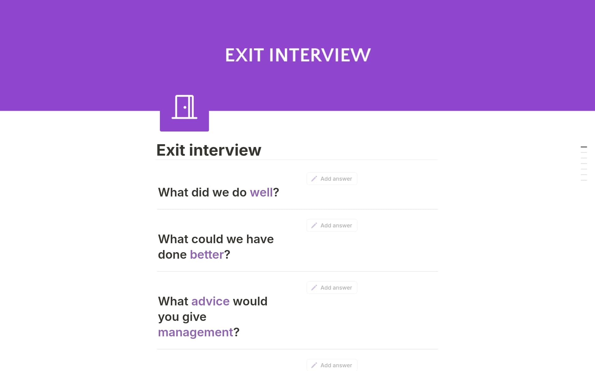 Offboarding - Exit Interview Template by Virgile Gouala | Notion ...