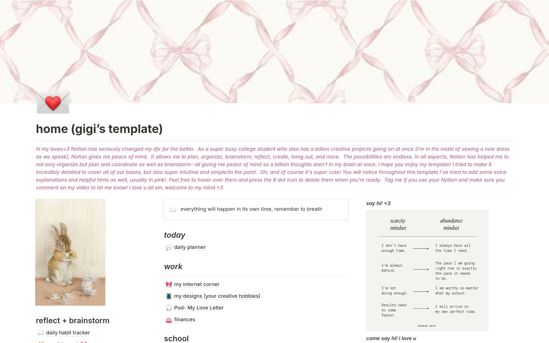 Vista previa de una plantilla para THAT GIRL life planner (adhd student planner)