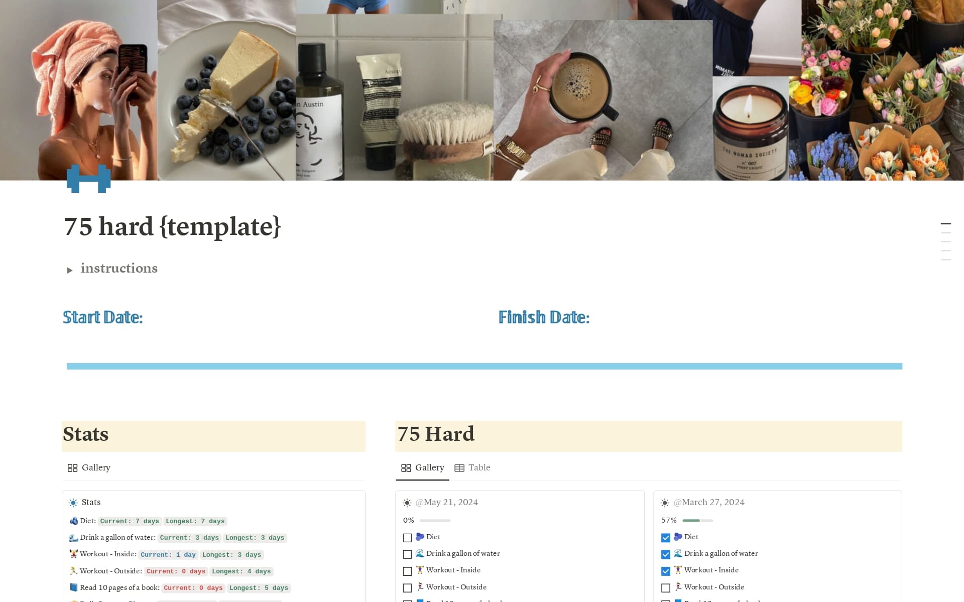 75 Hard Template Notion Marketplace 75 hard template notion marketplace