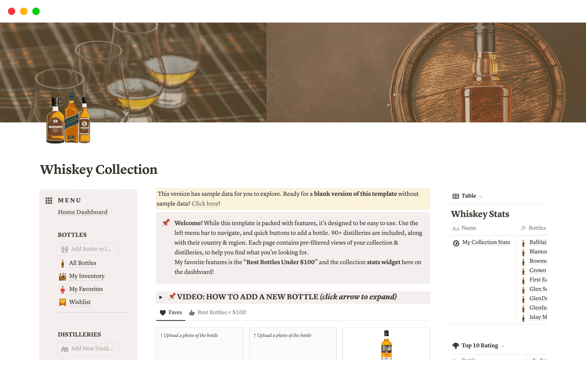 A template preview for Whiskey, Scotch & Bourbon Collection
