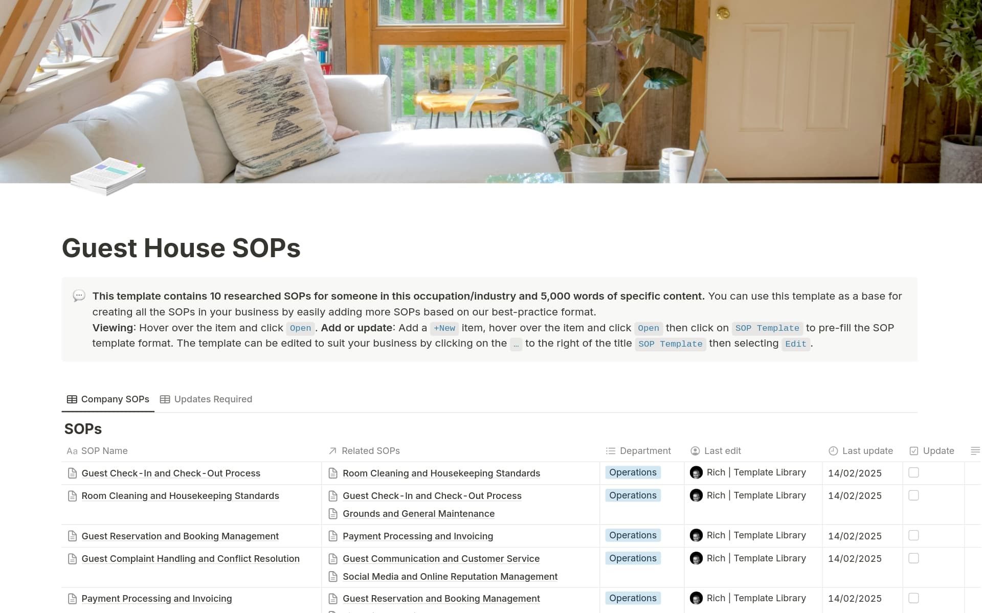 Do you need to create SOPs but don't know where to start? Buy our expertly crafted set of 10 essential SOPs - 5,000 words of best-practice procedures - in Notion format and save yourself over 10 hours of research, writing, and formatting.