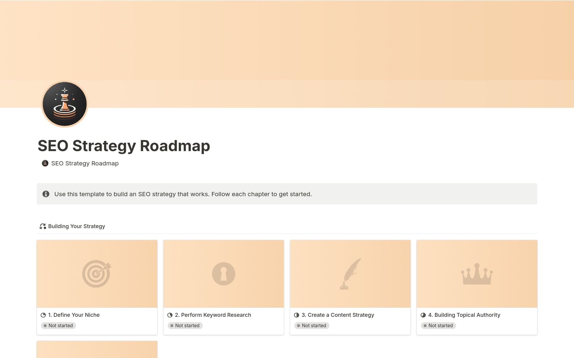 A template preview for SEO Strategy Roadmap - Build A Solid SEO Plan