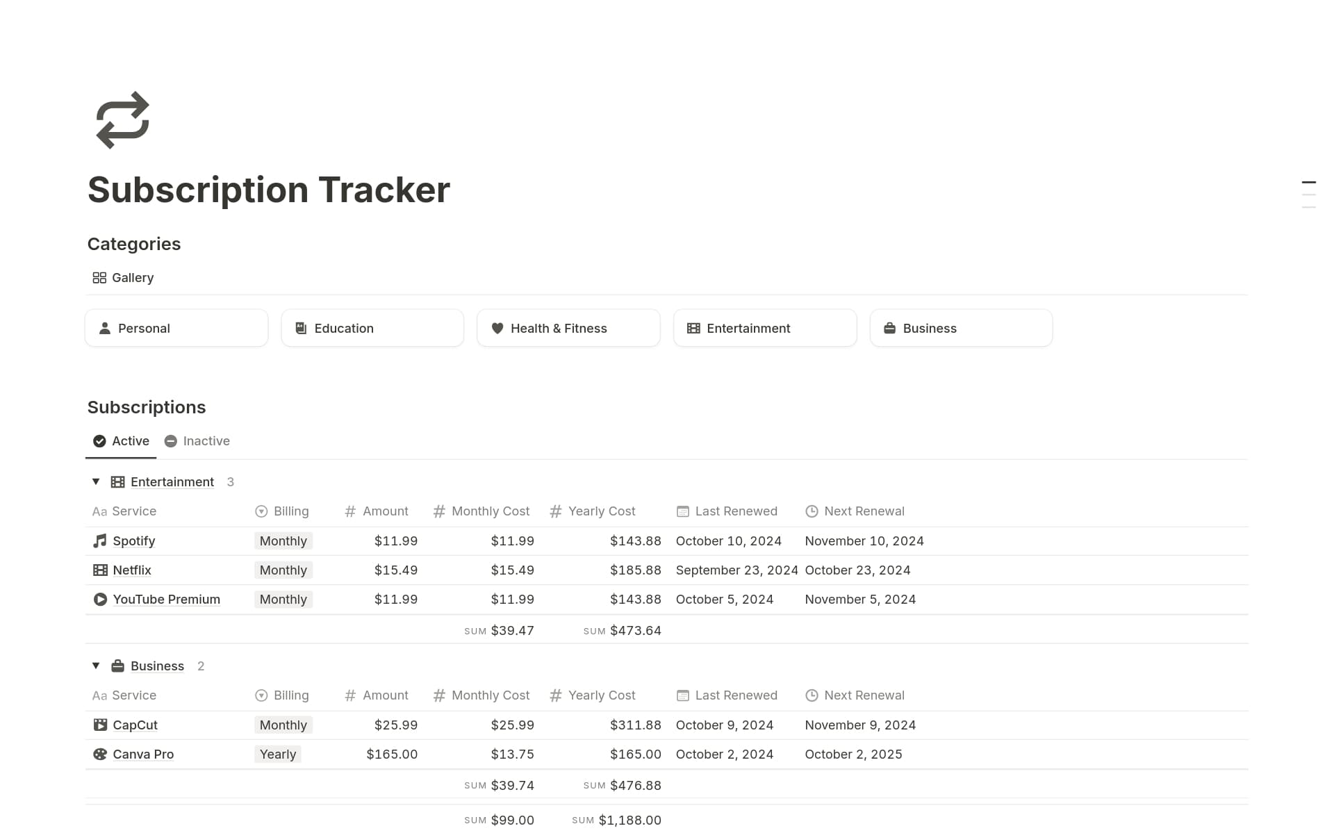 top-10-free-subscription-tracker-templates-in-notion 內的圖片