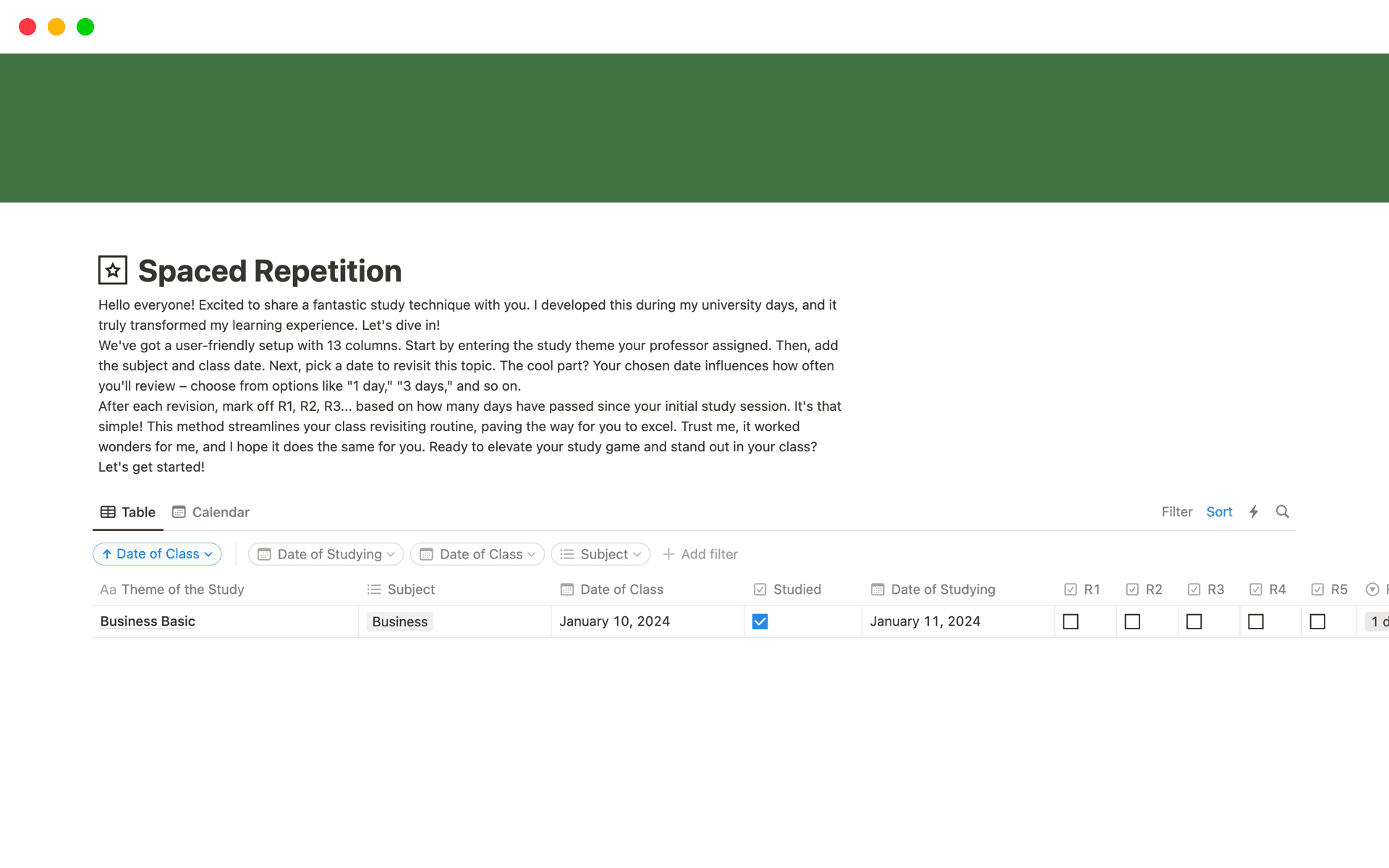 Spaced Repetition