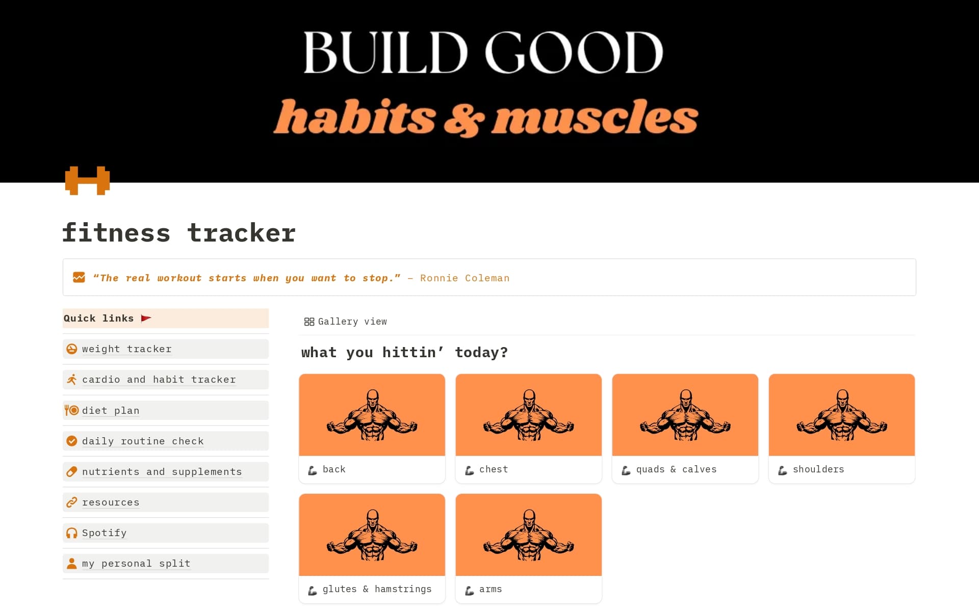 Fitness Tracker Template by mirchimili Notion Marketplace
