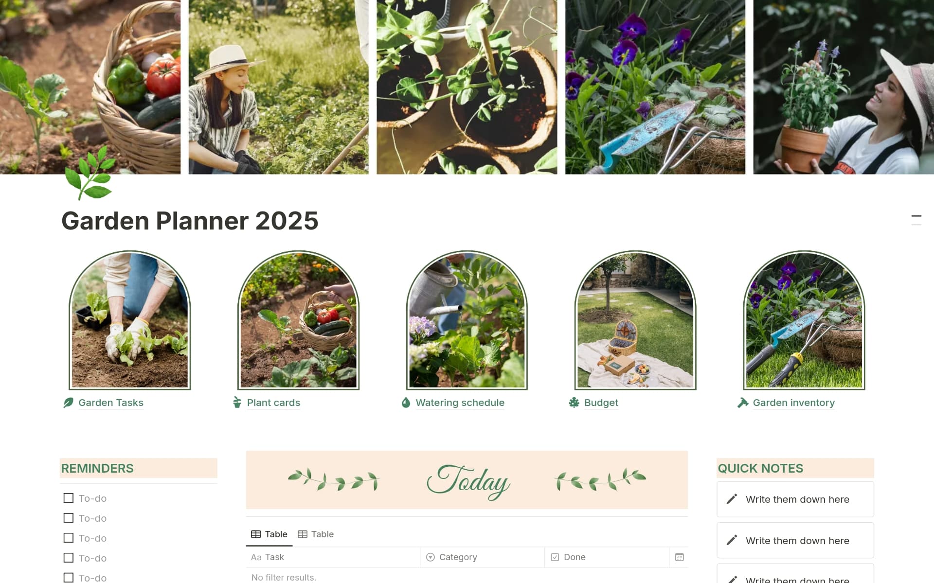 Set your gardening goals and constraints