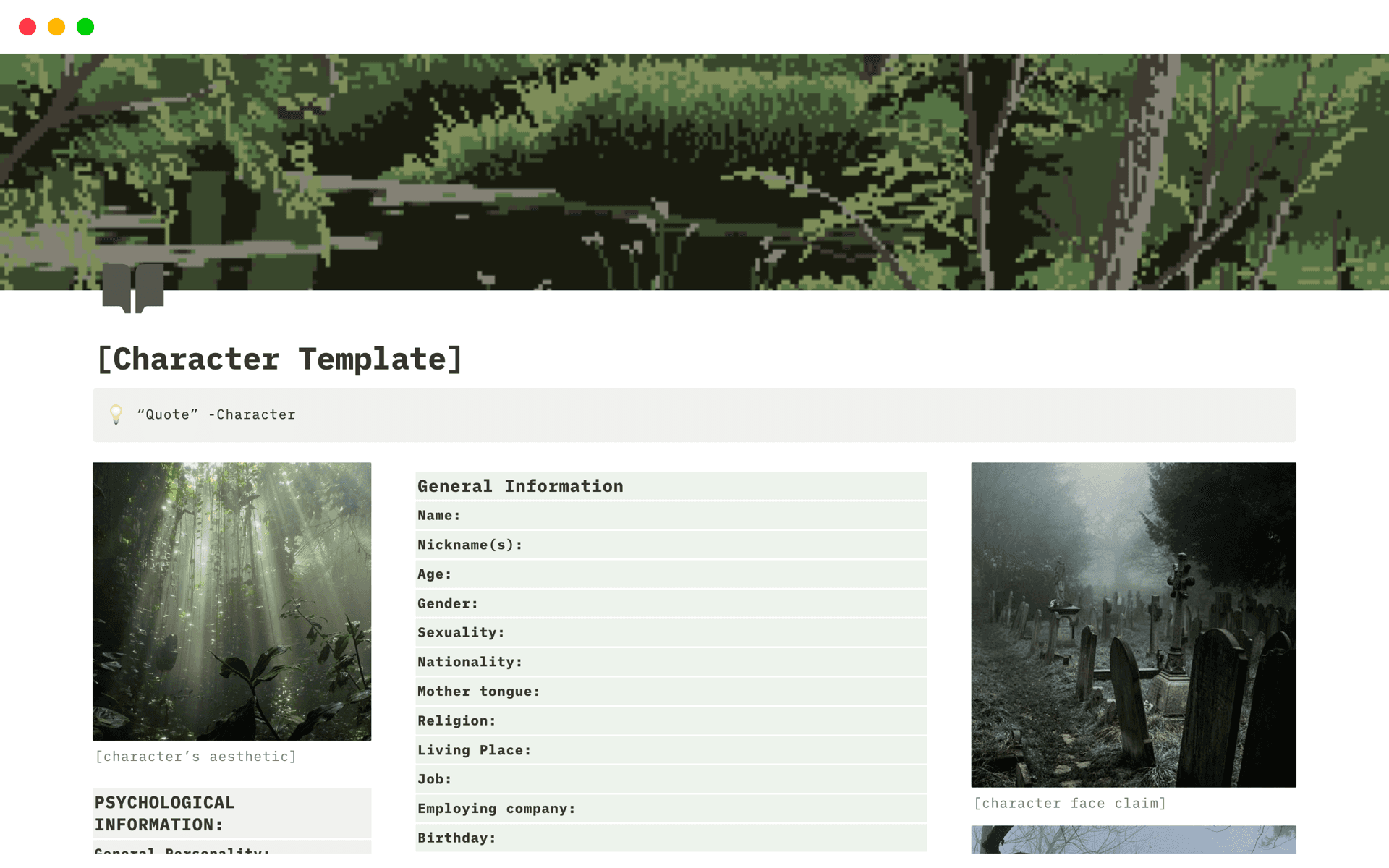 help with making characters and keeping track of their details.