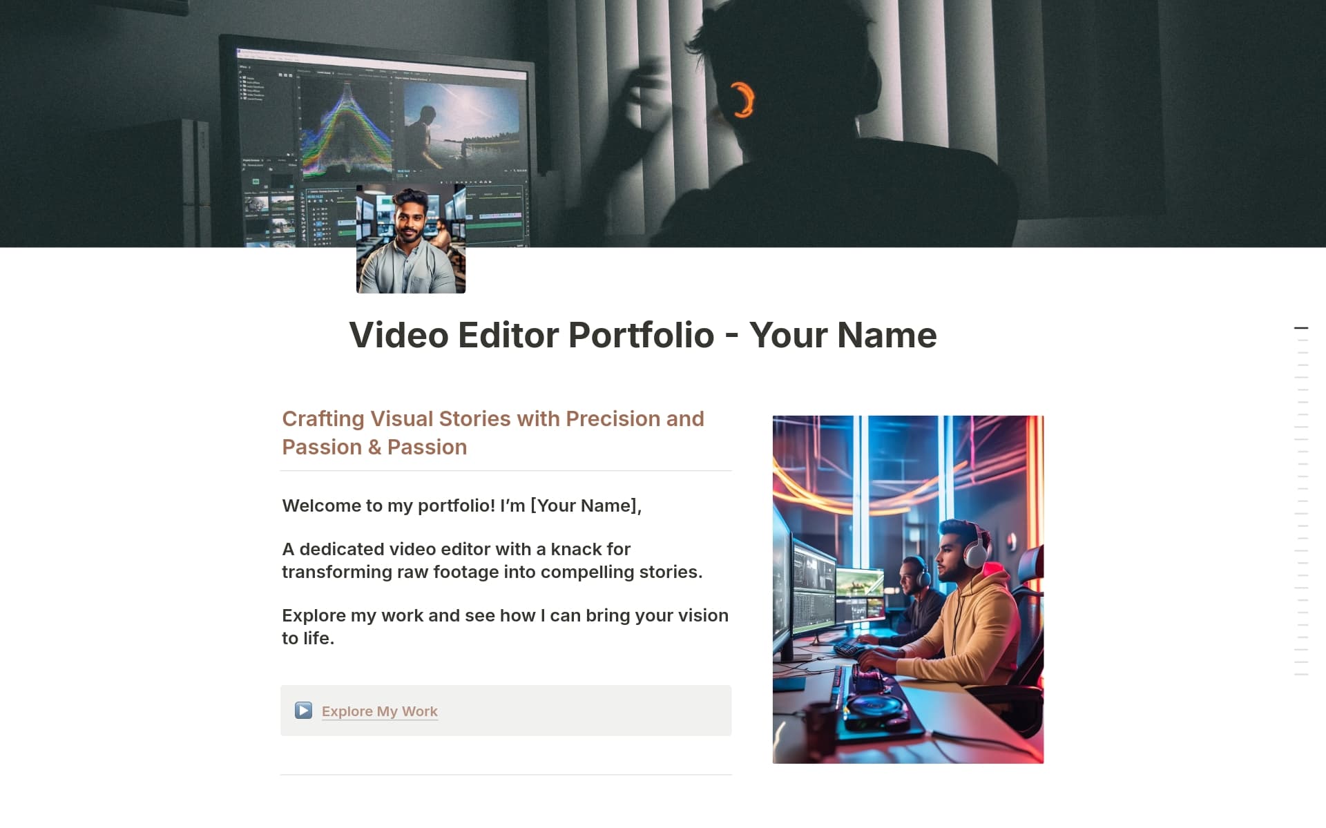 An outstanding portfolio is essential for any video editor. It showcases your skills, style, and versatility, making it easier to attract freelance clients or secure a video editing job.