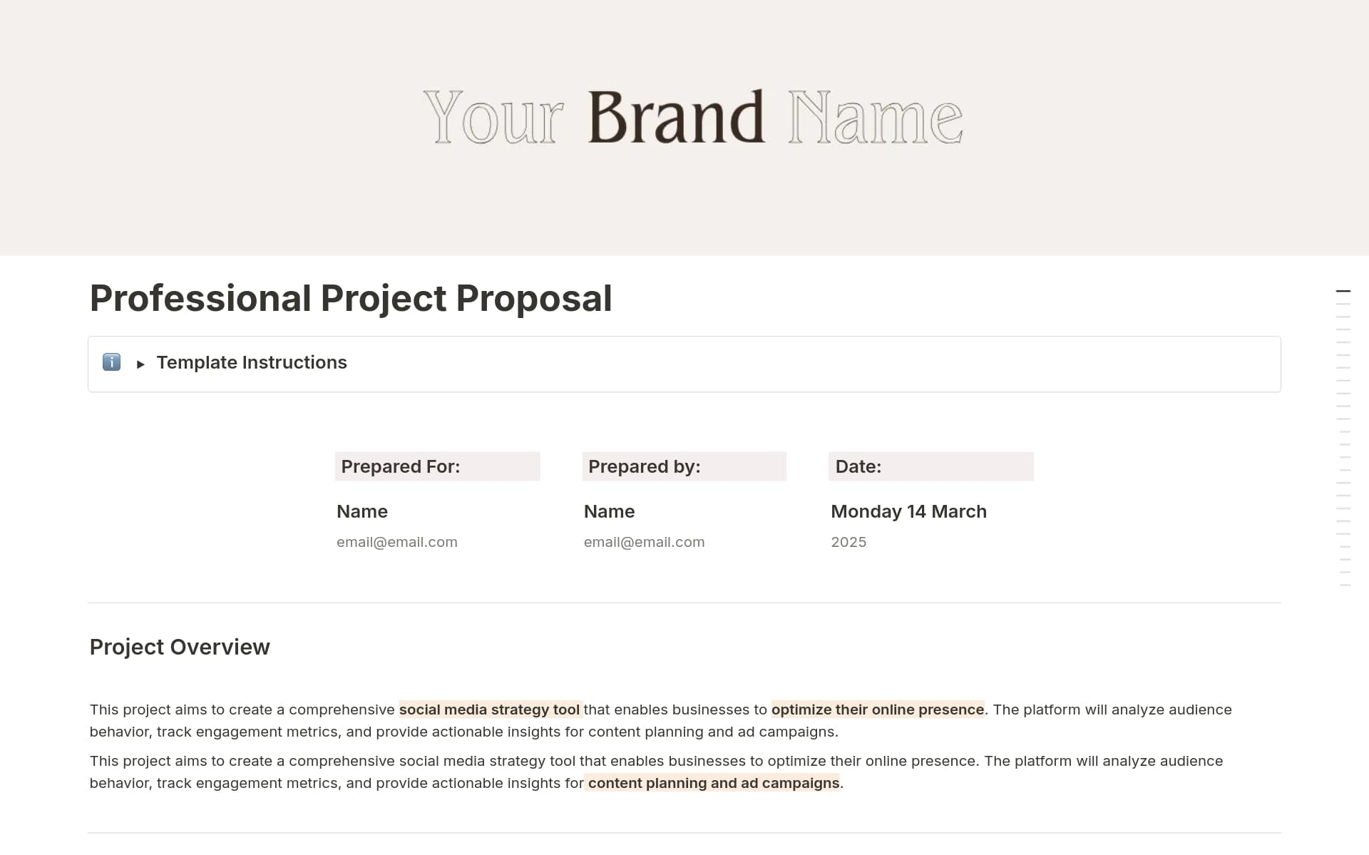 A template preview for Client Project Proposal | Business Proposal