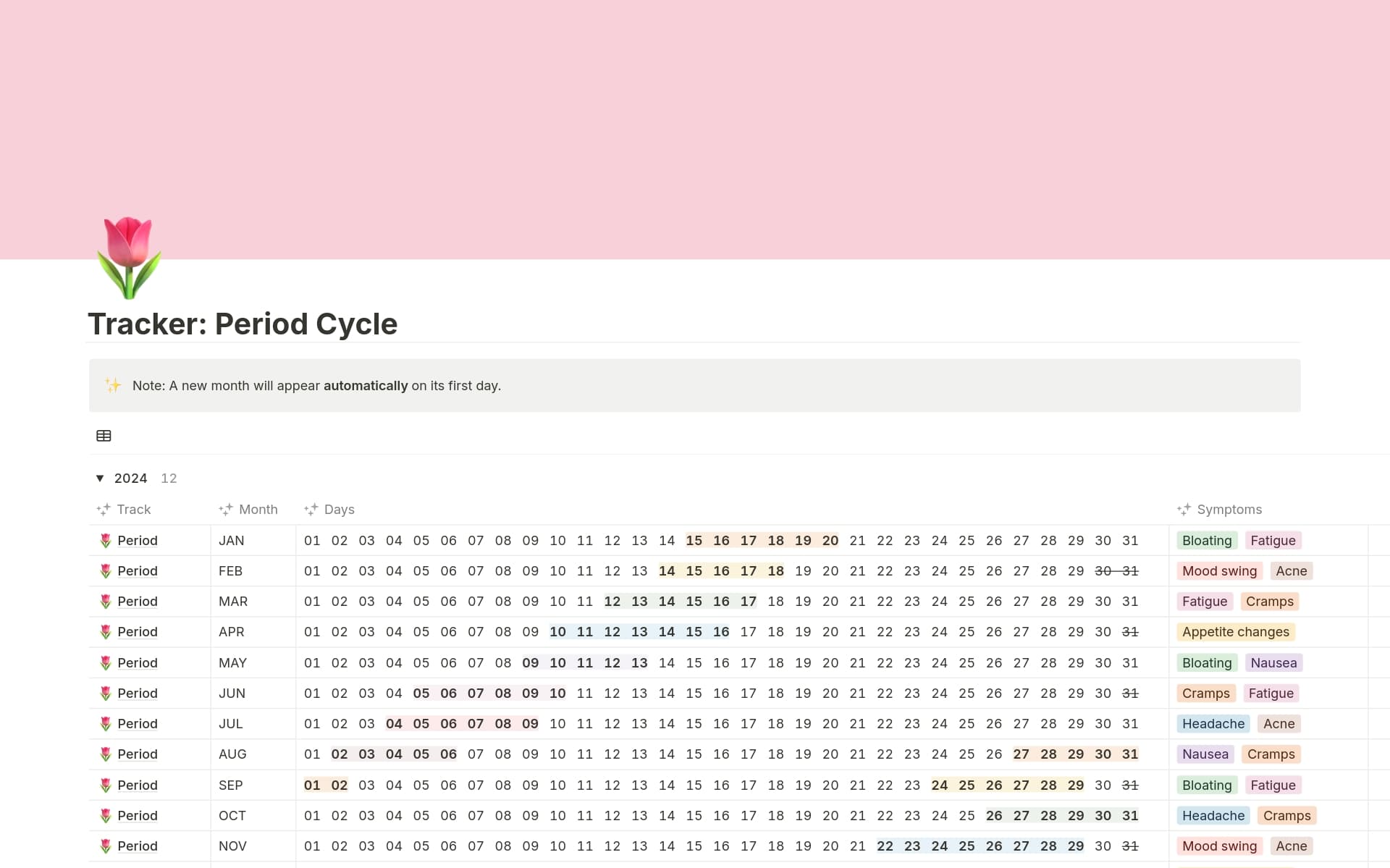 Tracker Period Cycle Template Notion Marketplace tracker-period-cycle-template-notion-marketplace