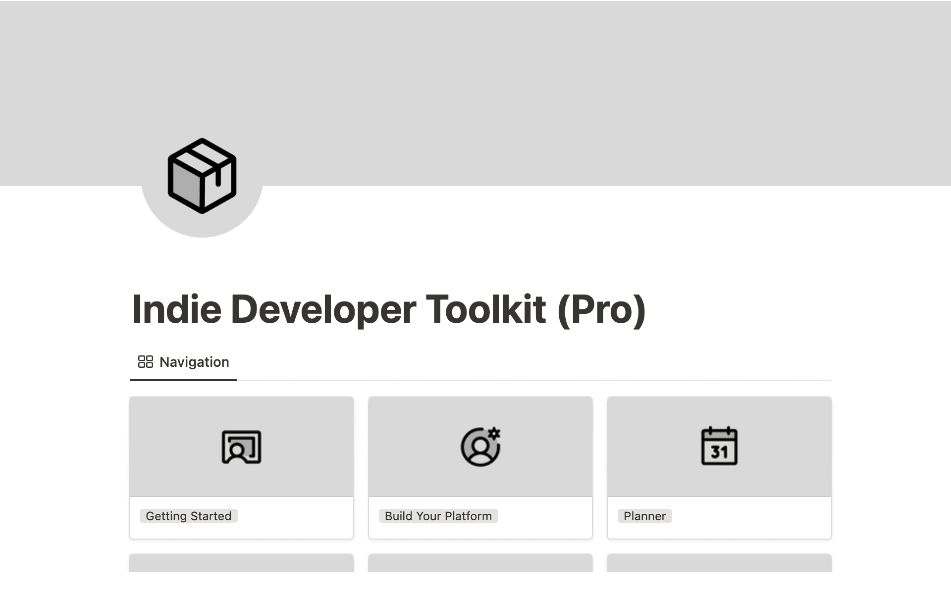 Indie developer toolkit Template | Notion Marketplace