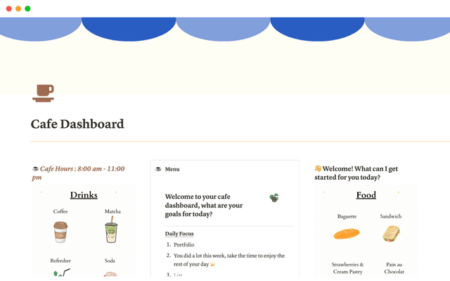 Cafe Dashboard