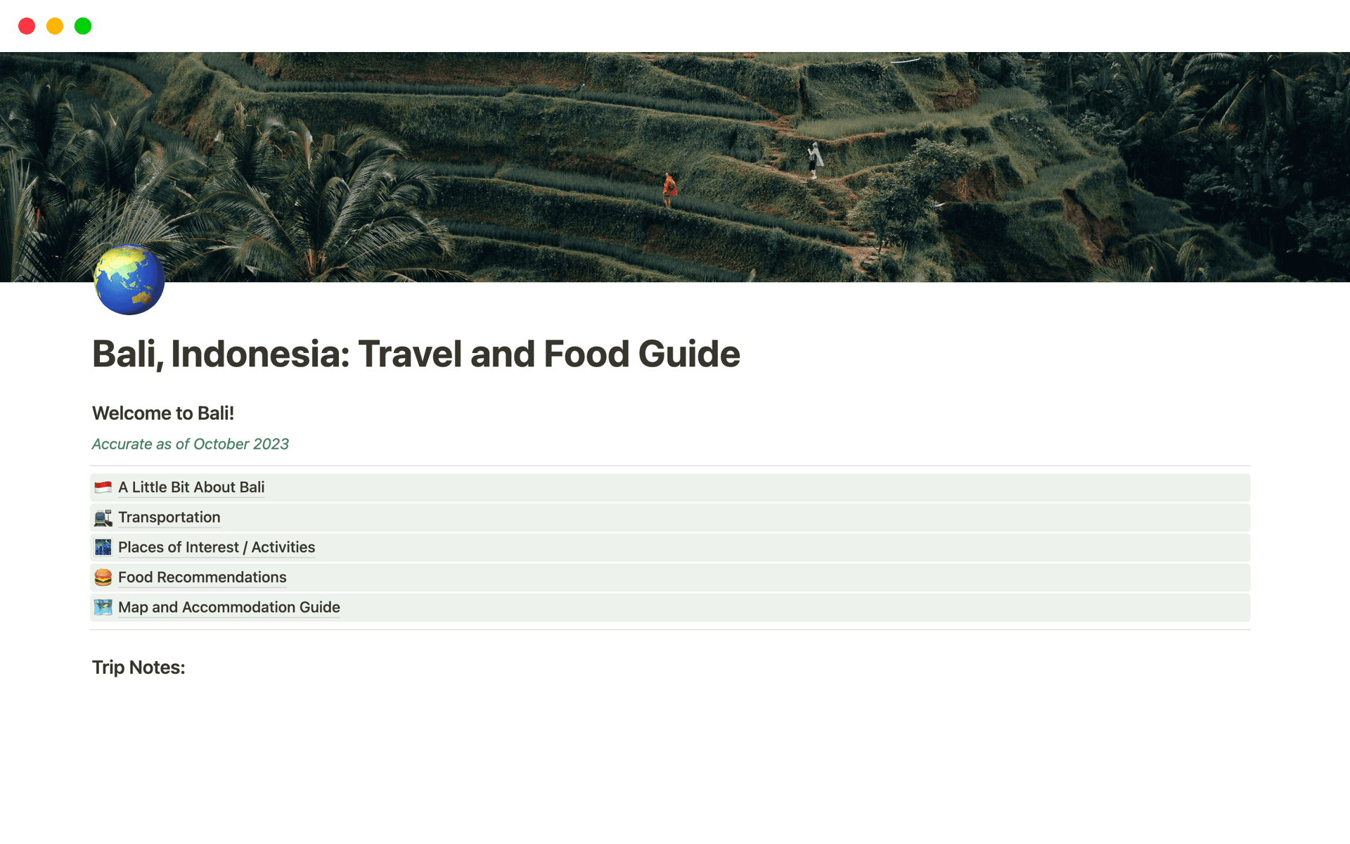 All-in-One Travel and Food Guide for Bali, Indonesia.