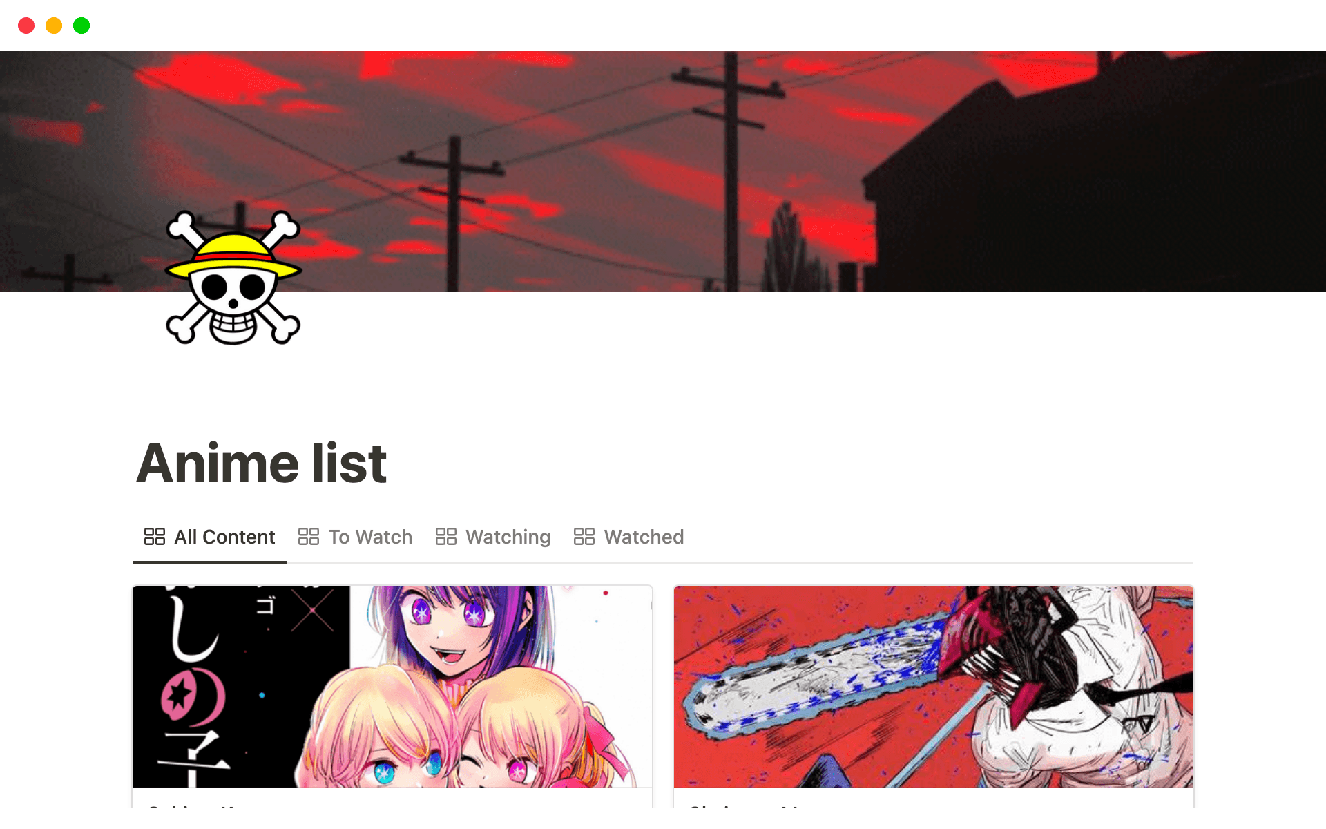 Anime List/Tracker - Main Image